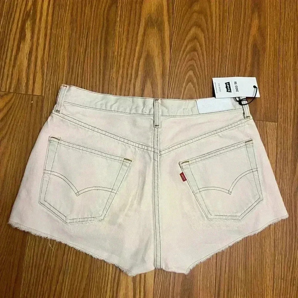 NWT Redone RE/DONE Levi Levi's Edition 'The Short' Denim Shorts Light Pink - Picture 1 of 7